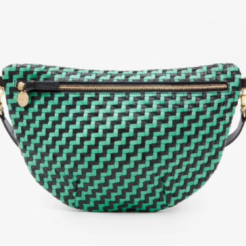 Clare V Black and Green Grande Fanny